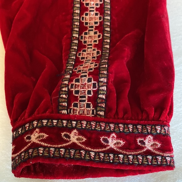 Zara woman Red Velvet embroidered tunic Opulent Holiday - Picture 10 of 14